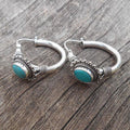 Pendientes elegantes de plata esterlina con turquesa