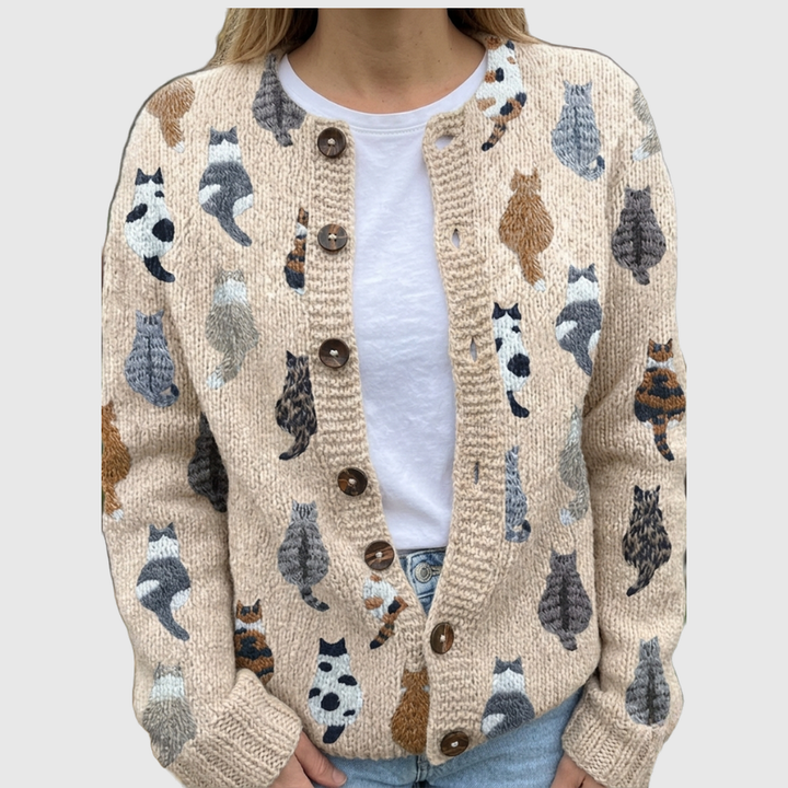 Dulce — Cárdigan con Diseño de Gatos