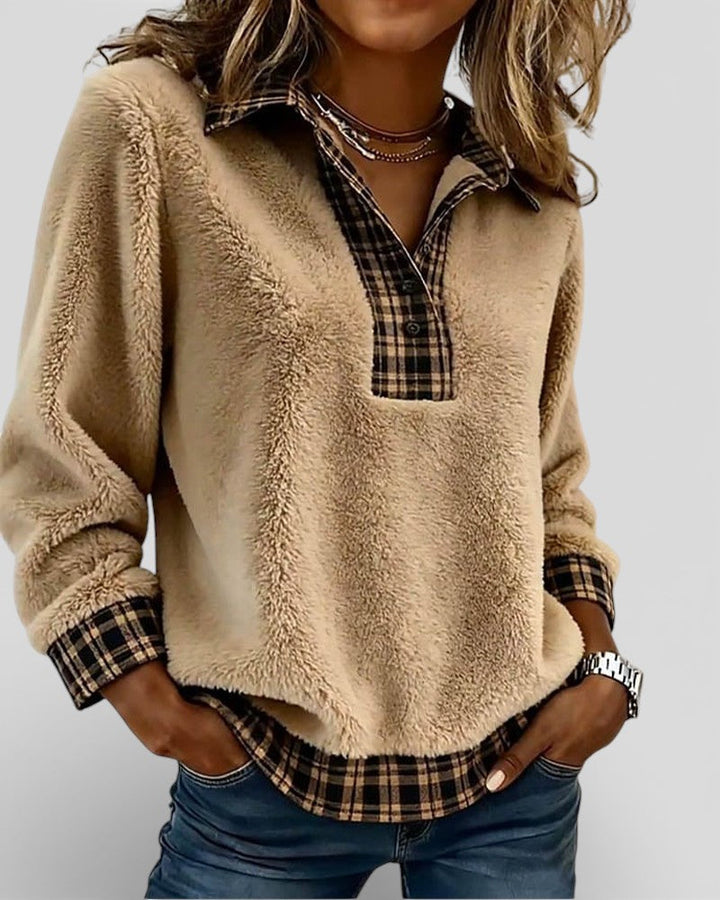 Lara™ | Jersey con detalle de cuadros