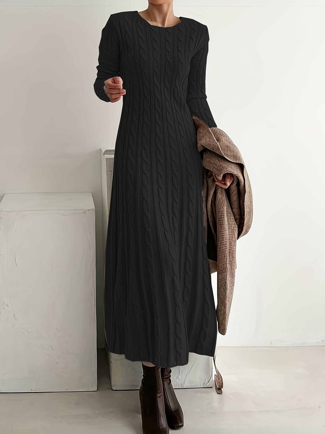Sarah | Confortable Vestido Maxi de Punto Trenzado