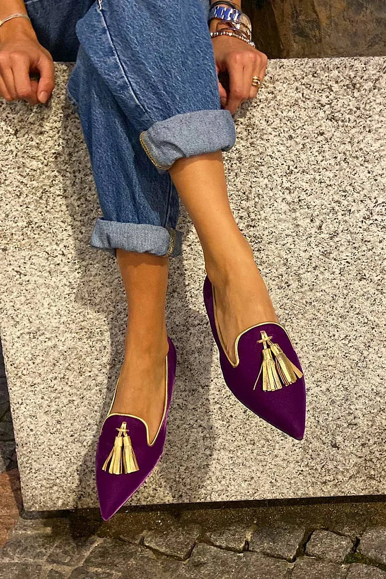 Portia - Mocasines boho con flecos