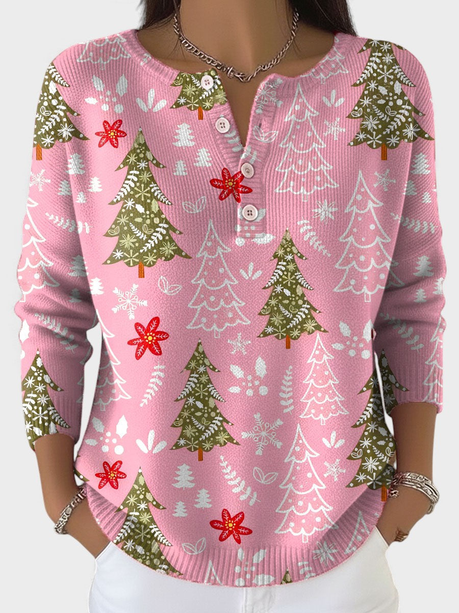 Sofía™ | Suéter navideño con botones decorativos