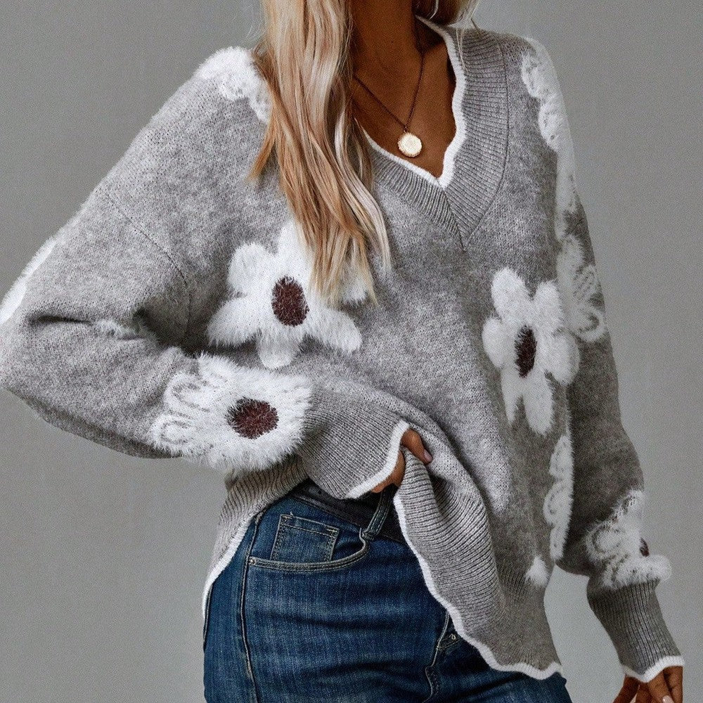 Inés™ | Suéter chic de mujer con estampado floral