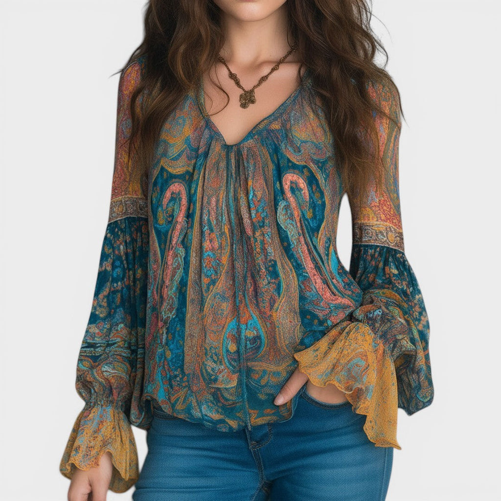 Carla™ | Blusa bohemia de chiffon elegante