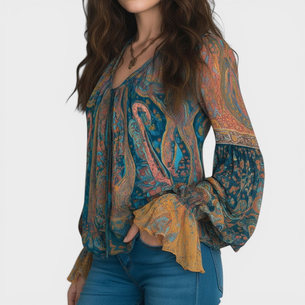 Carla™ | Blusa bohemia de chiffon elegante