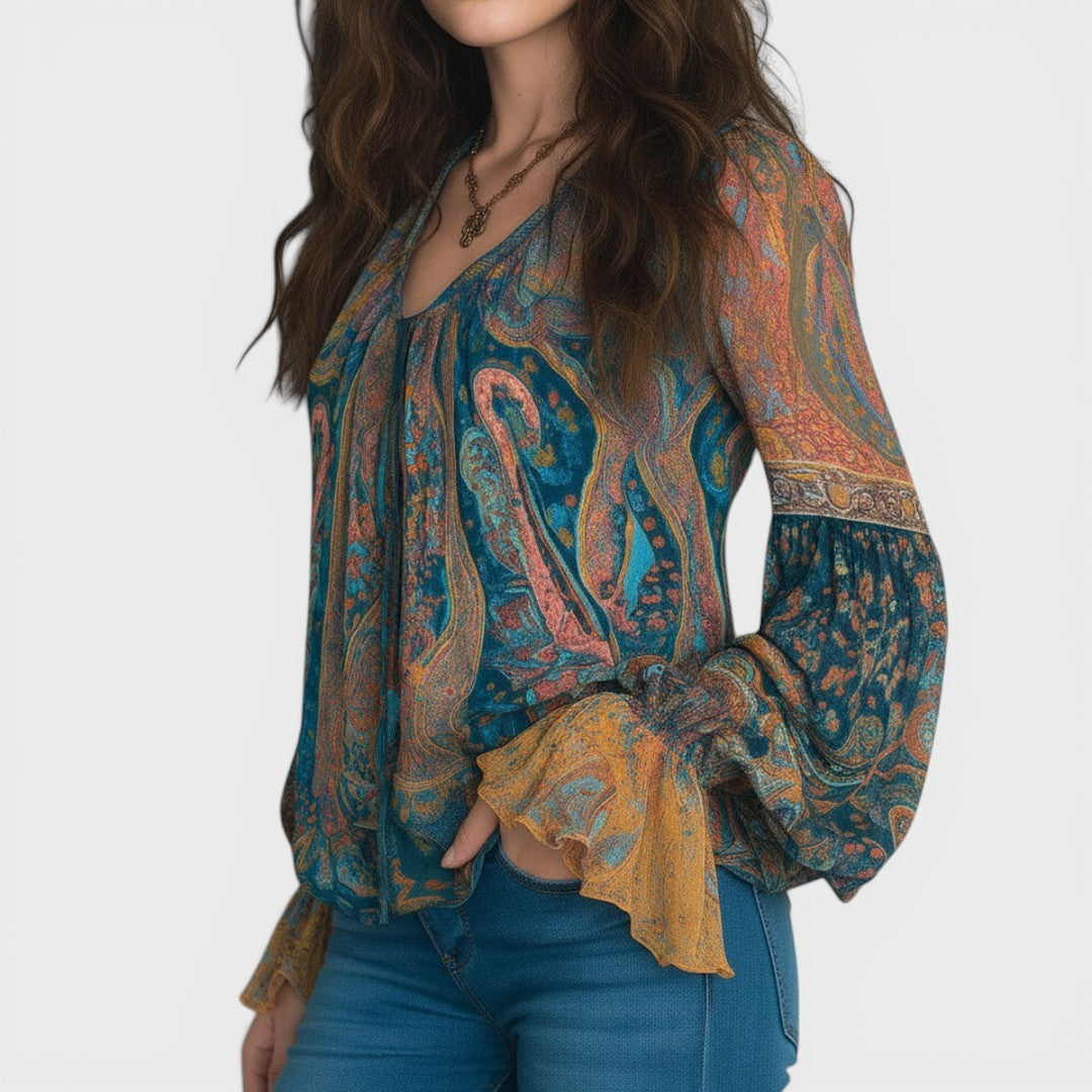 Carla™ | Blusa bohemia de chiffon elegante