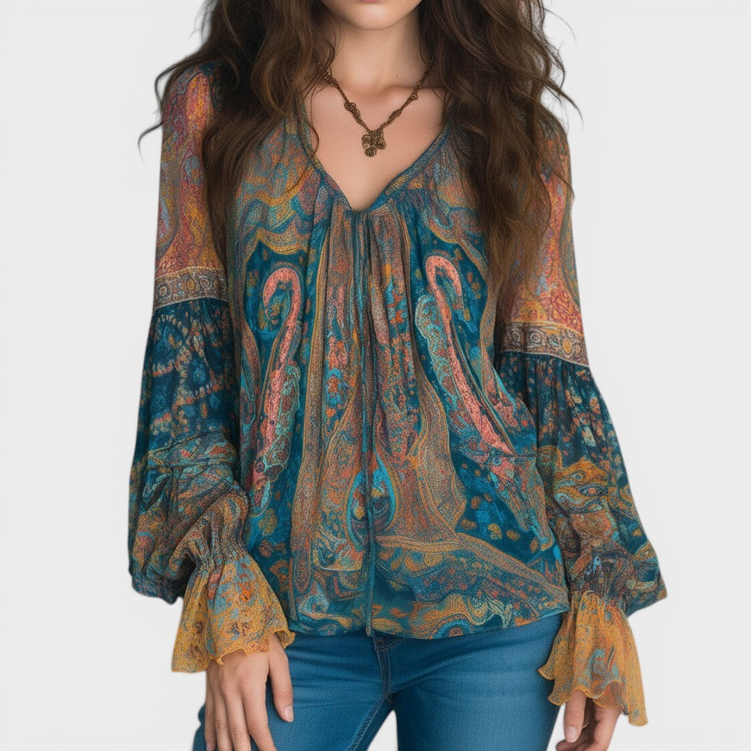 Carla™ | Blusa bohemia de chiffon elegante