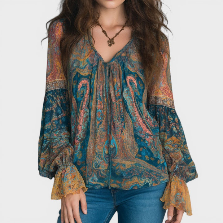Carla™ | Blusa bohemia de chiffon elegante