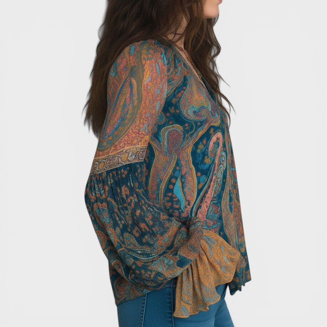 Carla™ | Blusa bohemia de chiffon elegante