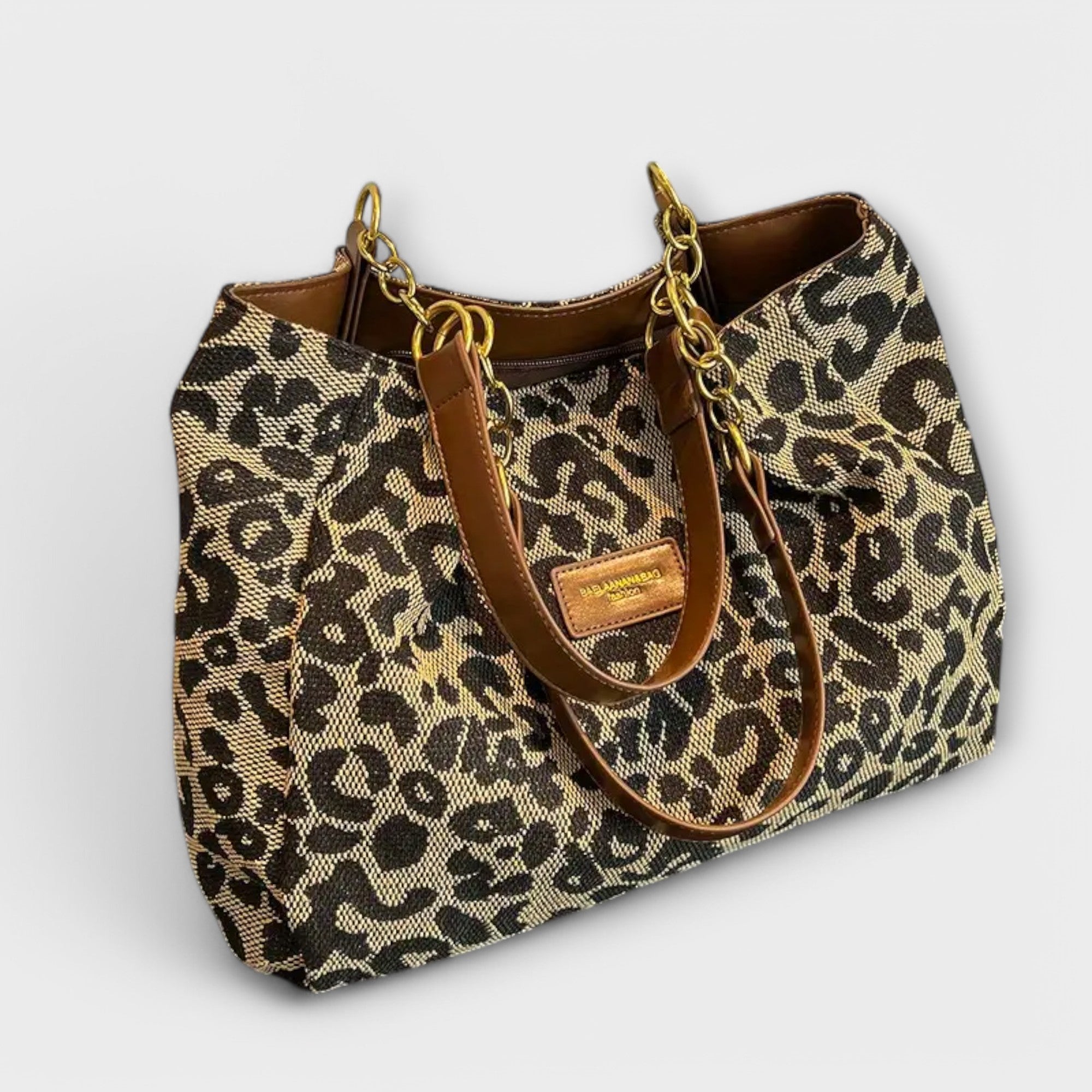 Élodiane | Bolsa tote de lona de leopardo