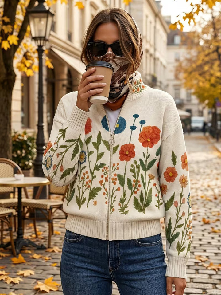 Wrenna™ | Cárdigan con cremallera en estampado de flores silvestres