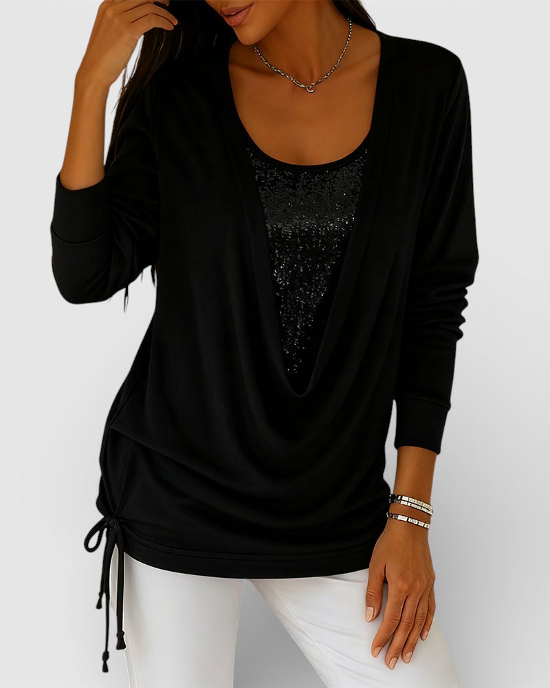 Lucía™ | Top bicolor de lentejuelas premium
