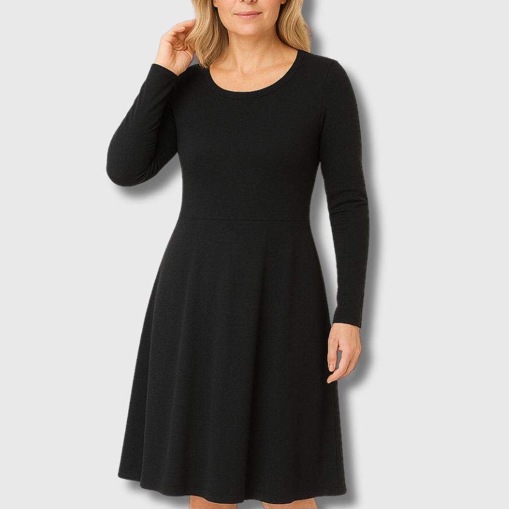 Julie | Vestido Clásico de Manga Larga con Corte Acampanado