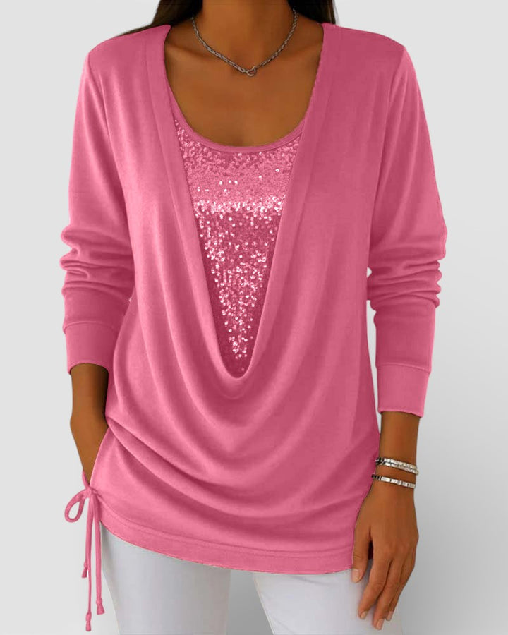 Lucía™ | Top bicolor de lentejuelas premium
