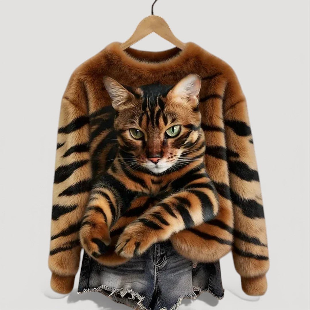 Clara™ | Jersey cálido con detalle felino