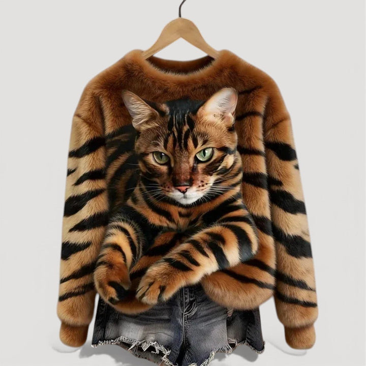 Clara™ | Jersey cálido con detalle felino