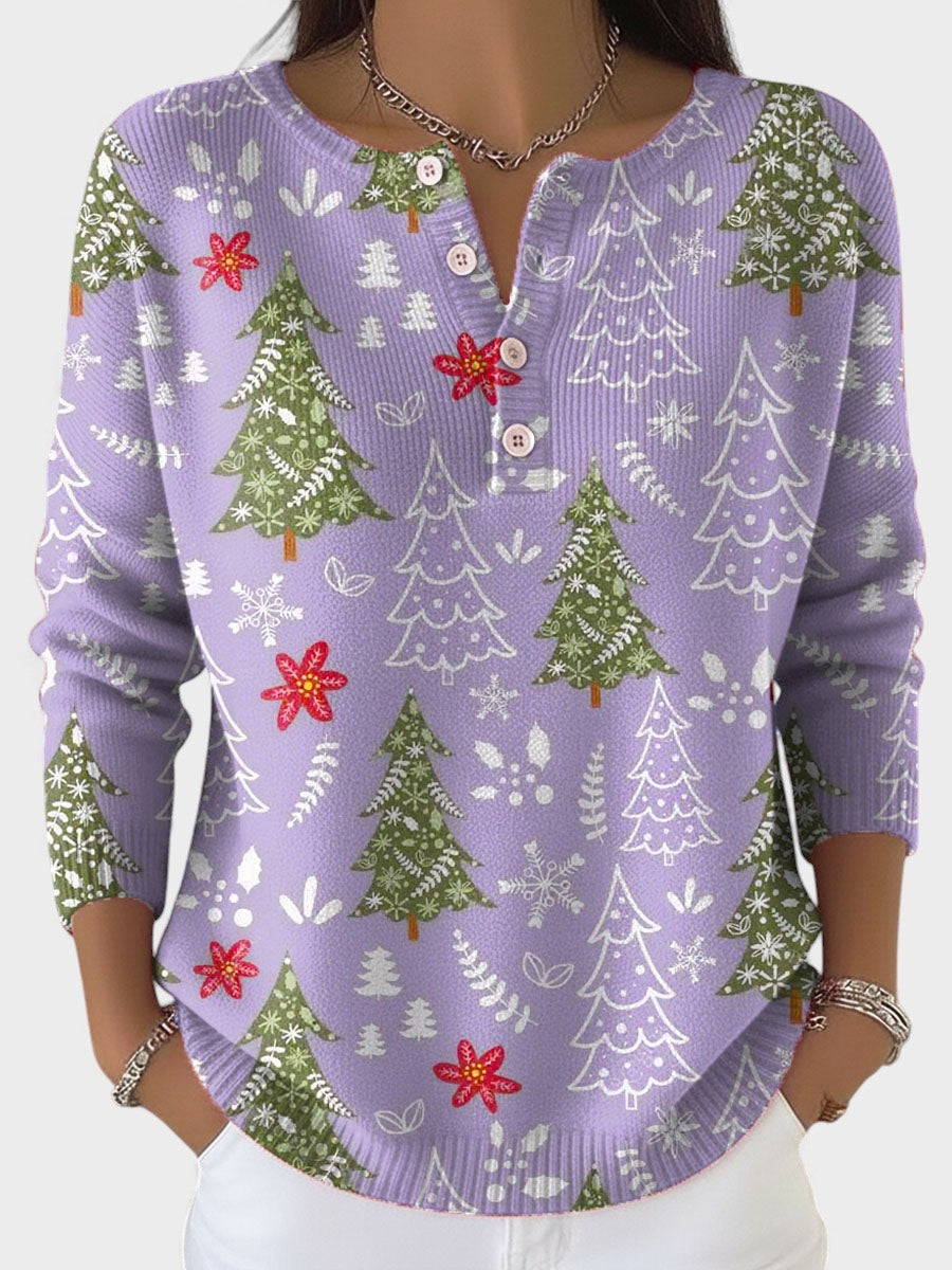 Sofía™ | Suéter navideño con botones decorativos