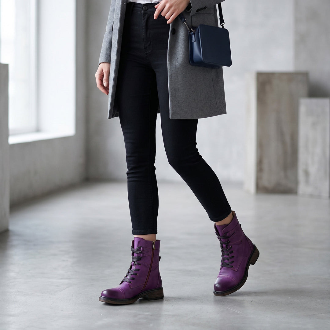 Jara — Botines con Cremallera y Cordones