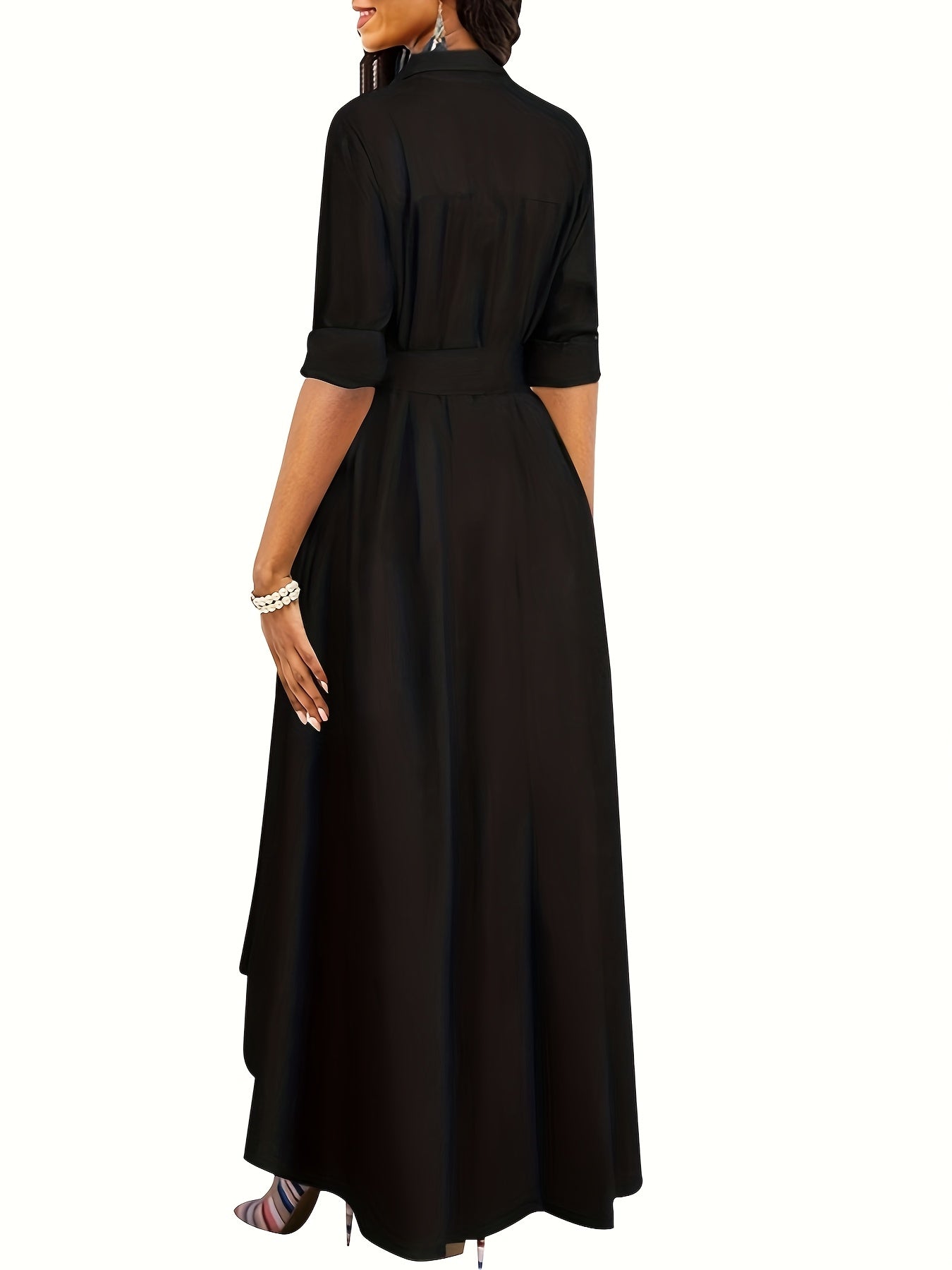 Martine | Vestido Maxi Abotonado Ideal para Celebraciones