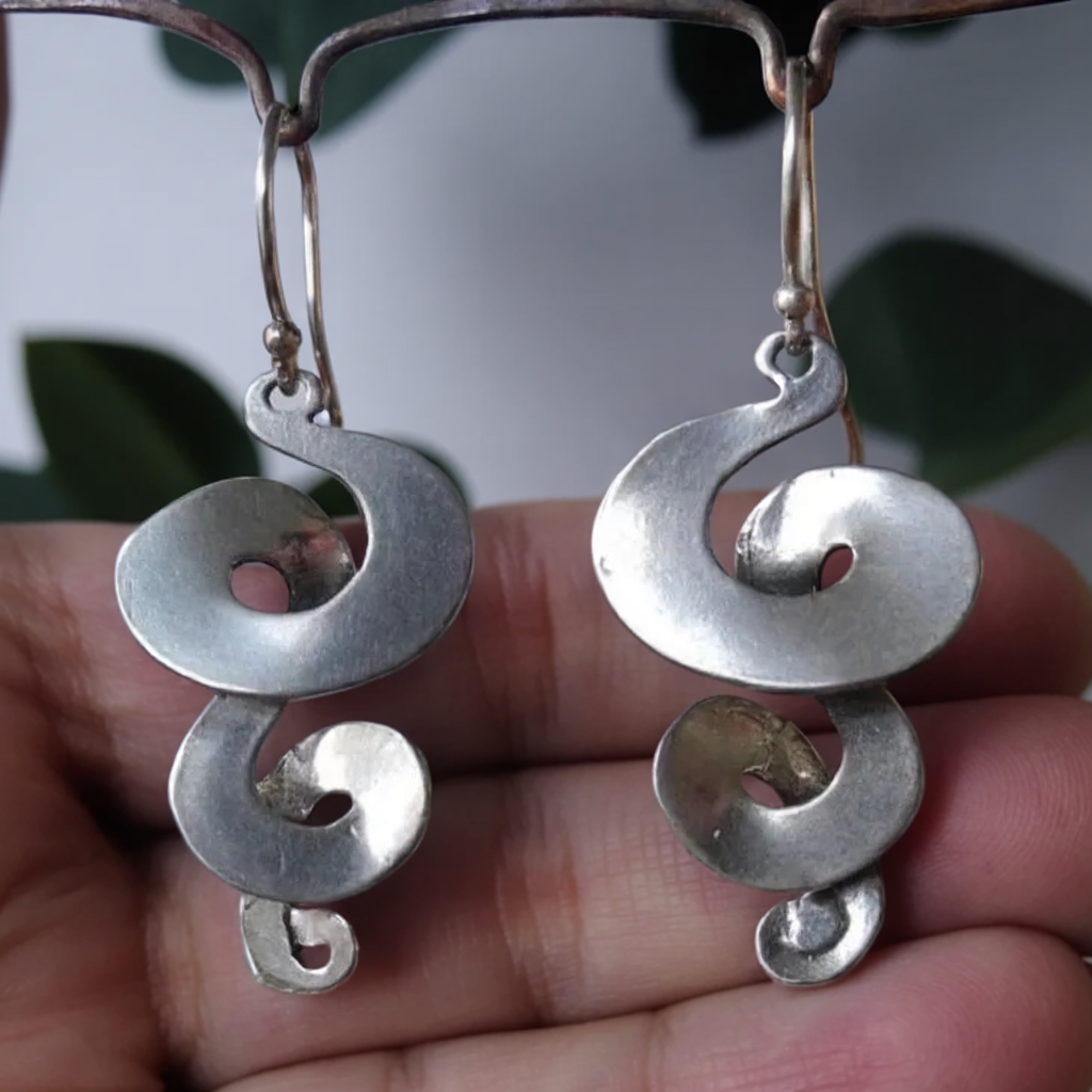 Pendientes Vintage en Plata Espiralados