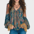Carla™ | Blusa bohemia de chiffon elegante