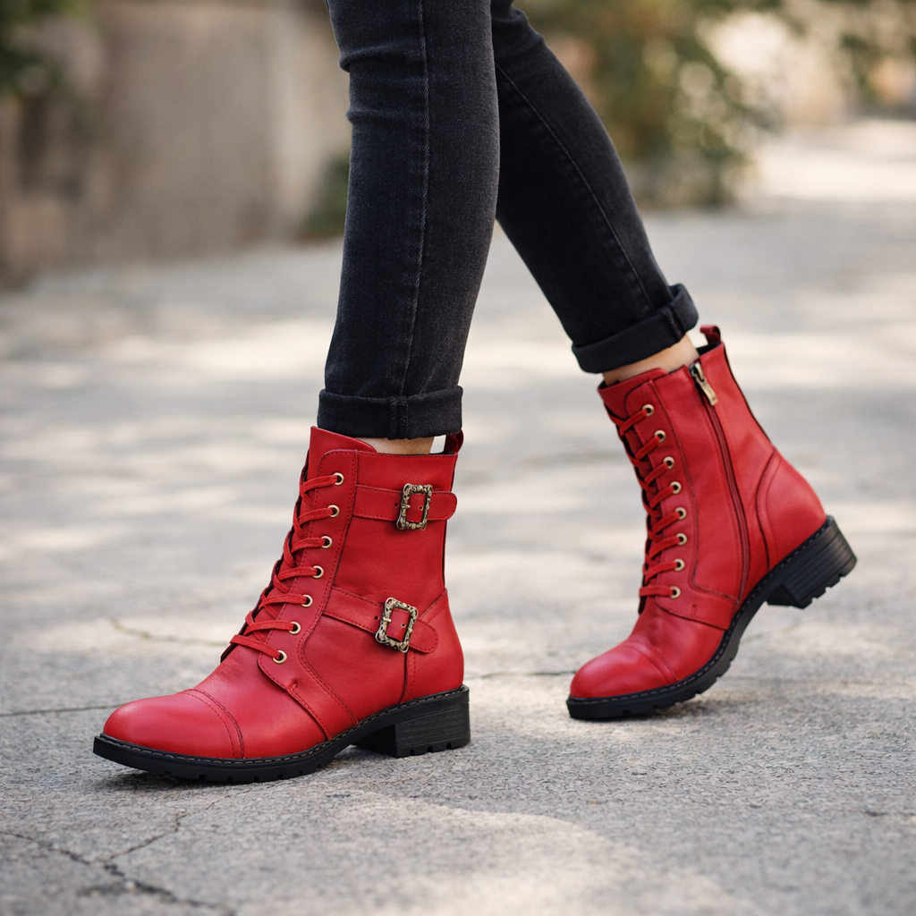 Emma — Botines Planos con Encaje Elegante