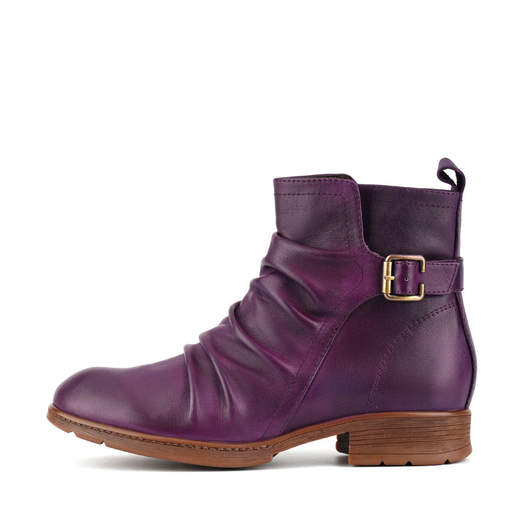 Elsa — Botines Morados con Fruncidos