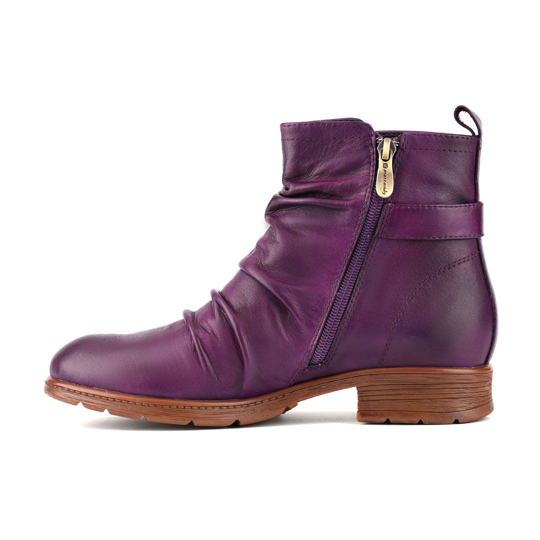 Elsa — Botines Morados con Fruncidos