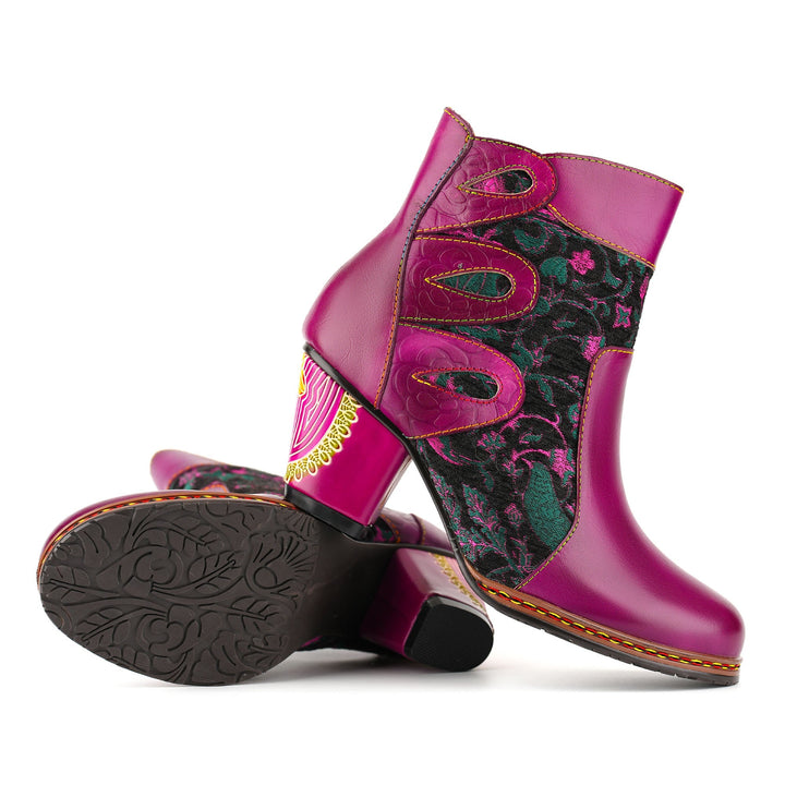 Aroa — Botines con Diseño Floral Artístico