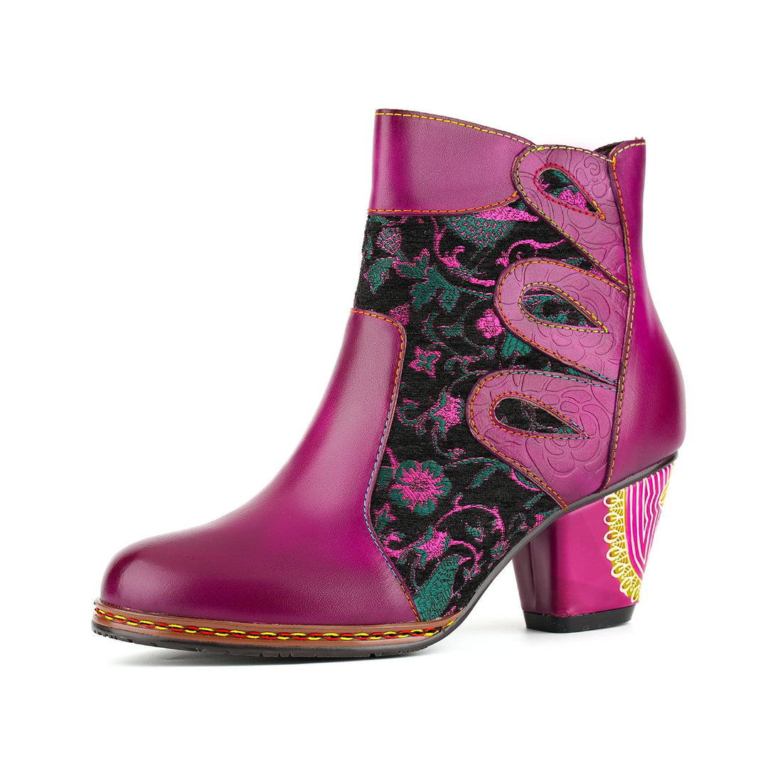 Aroa — Botines con Diseño Floral Artístico