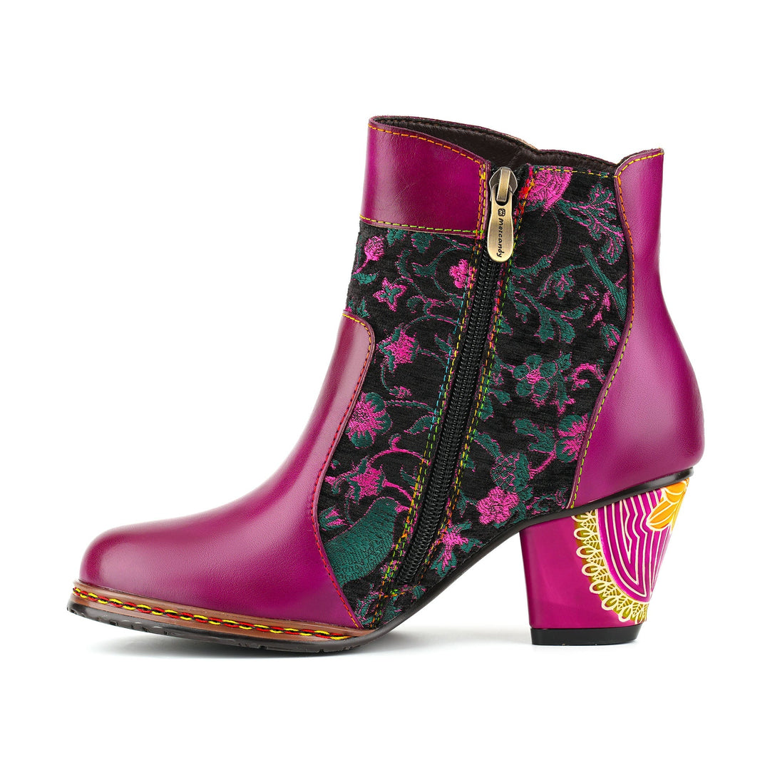 Aroa — Botines con Diseño Floral Artístico
