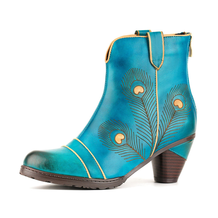 Berta — Botines con Diseño de Pavo Real