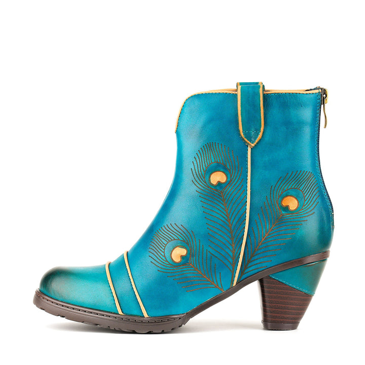 Berta — Botines con Diseño de Pavo Real
