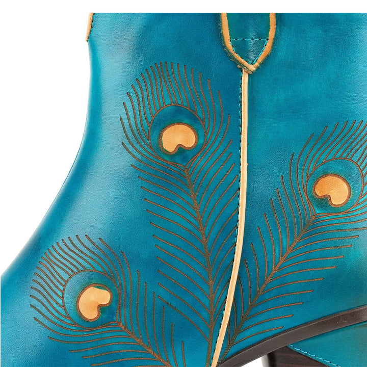 Berta — Botines con Diseño de Pavo Real