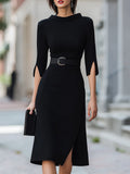 Julie | Black Midi Dress