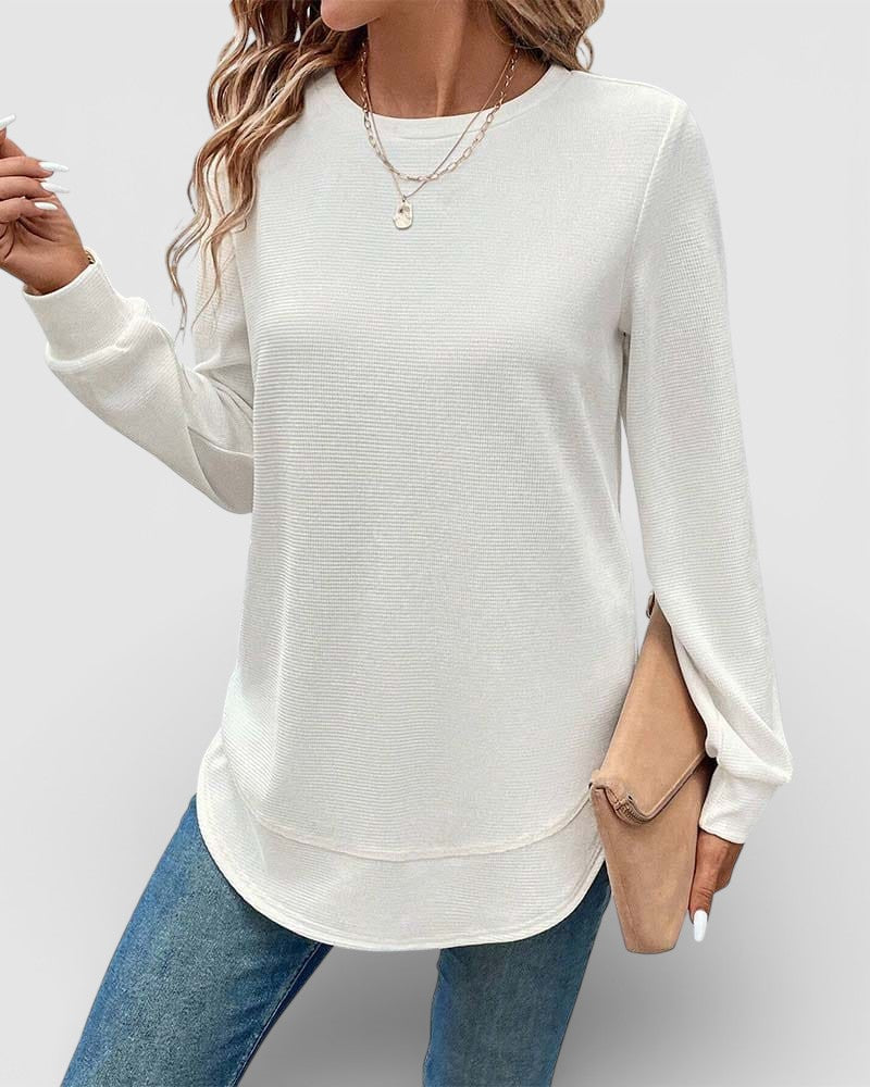 Ana™ | Camiseta lisa de manga larga esencial