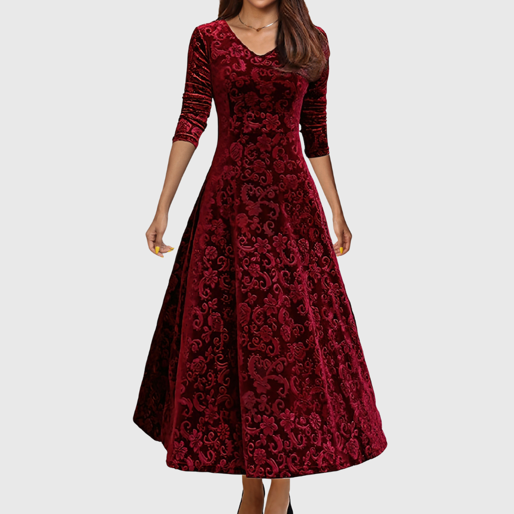 Sandrine | Vestido de Terciopelo Elegante para Celebraciones