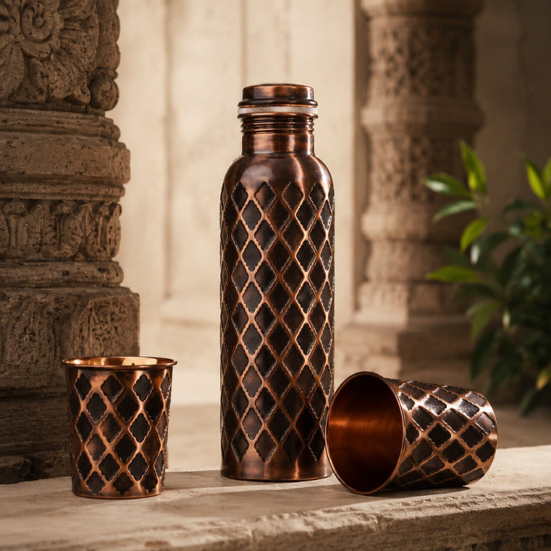 HIDRATACIÓN PRECIOSA — BOTELLA DIAMANTE EN COBRE