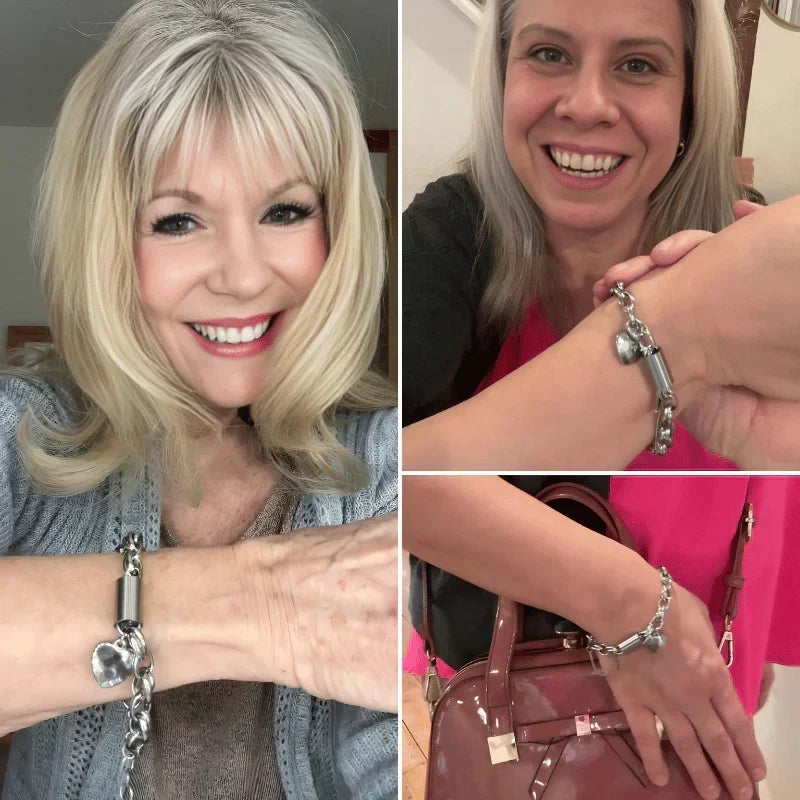 Pulsera gruesa en forma de corazón de oro