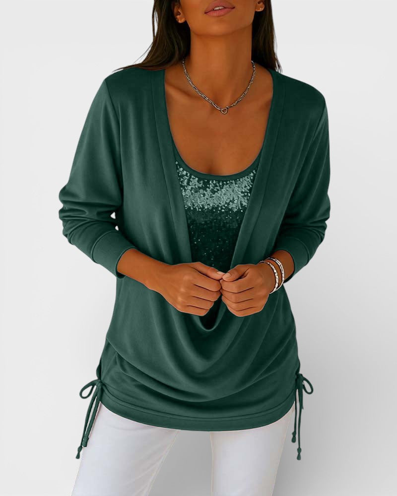 Lucía™ | Top bicolor de lentejuelas premium