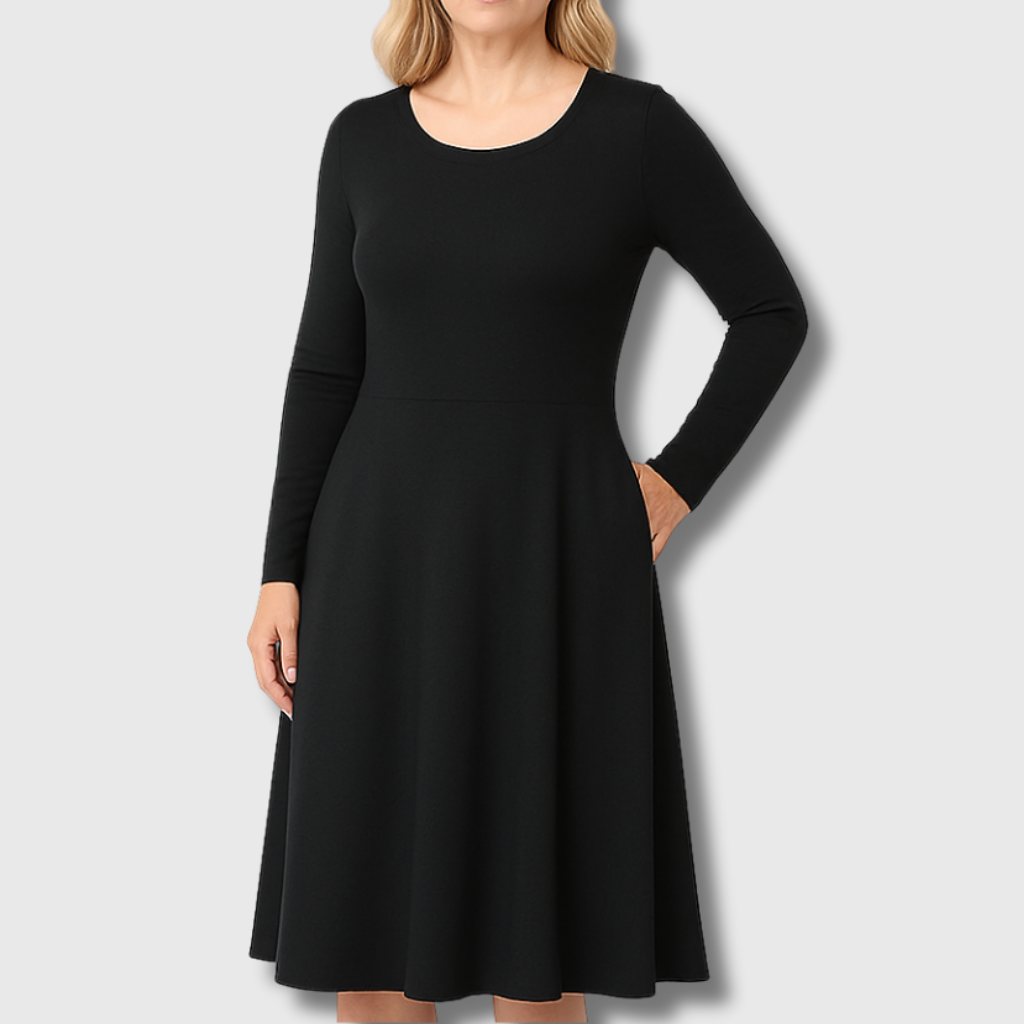 Julie | Vestido Clásico de Manga Larga con Corte Acampanado