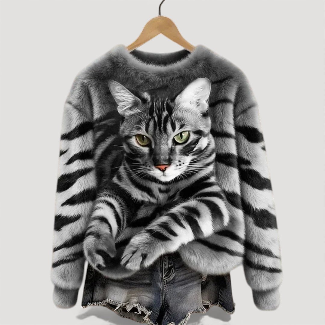 Clara™ | Jersey cálido con detalle felino
