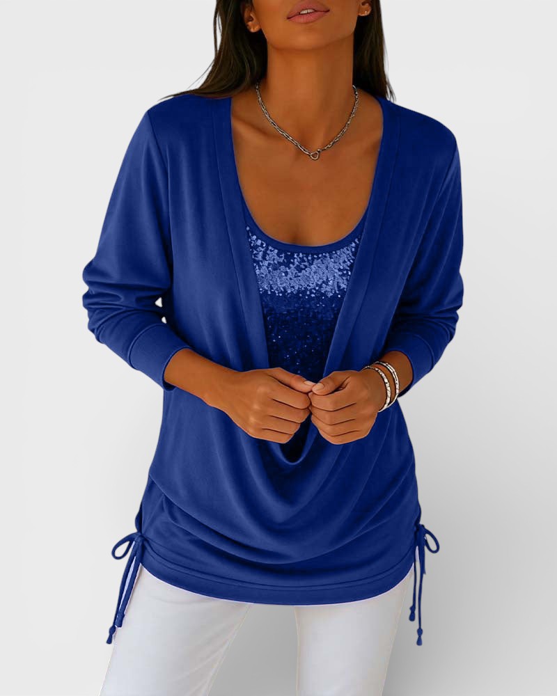 Lucía™ | Top bicolor de lentejuelas premium