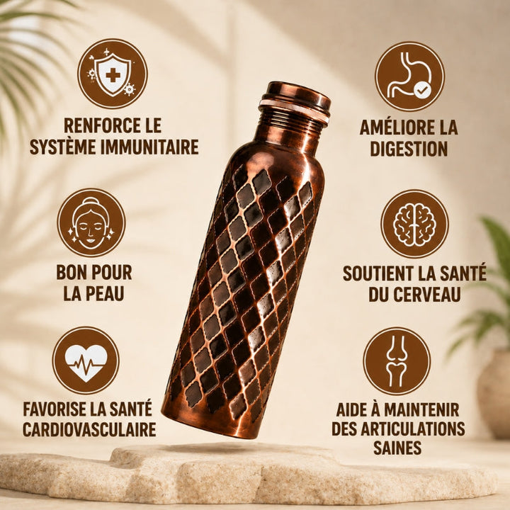 HIDRATACIÓN PRECIOSA — BOTELLA DIAMANTE EN COBRE