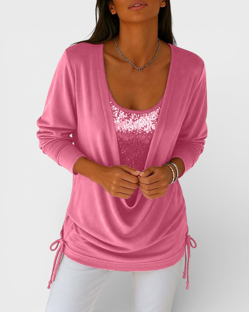 Lucía™ | Top bicolor de lentejuelas premium