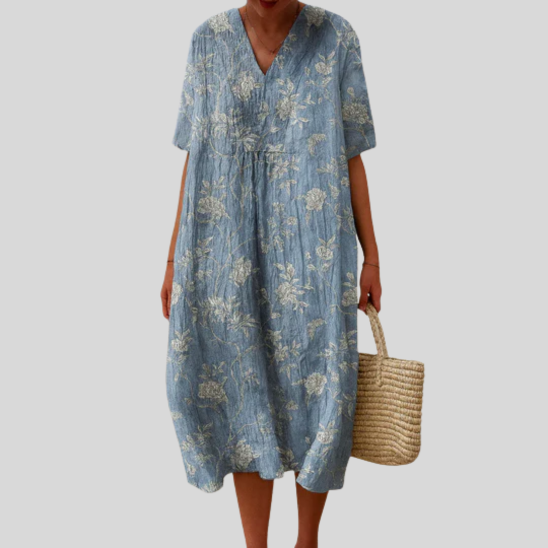 Geneviève - Vestido de Verano Estampado Favorable
