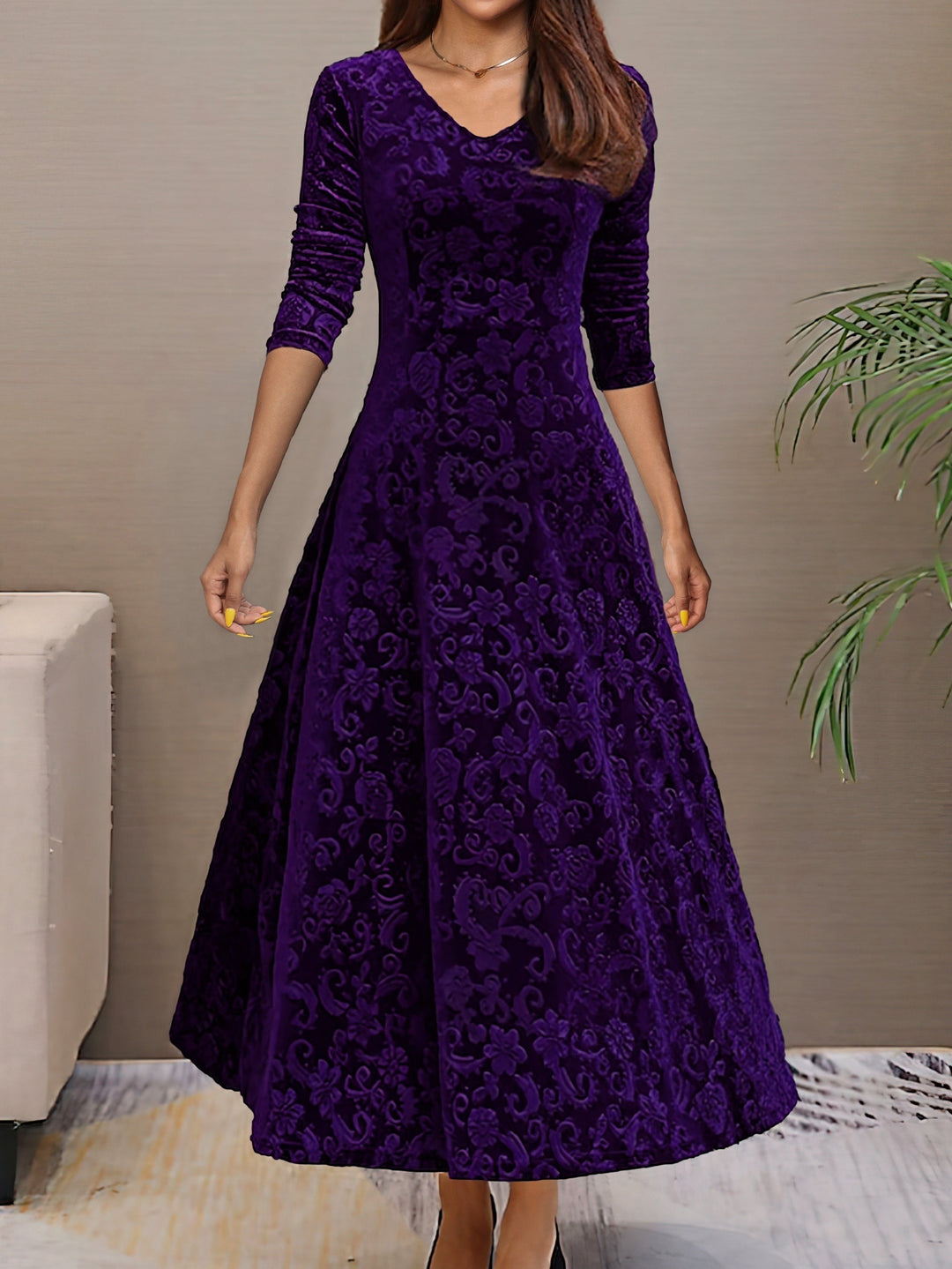 Sandrine | Vestido de Terciopelo Elegante para Celebraciones