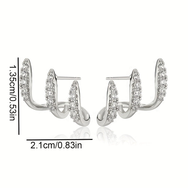 Pendientes Elegantes con Strass de Tres Garras