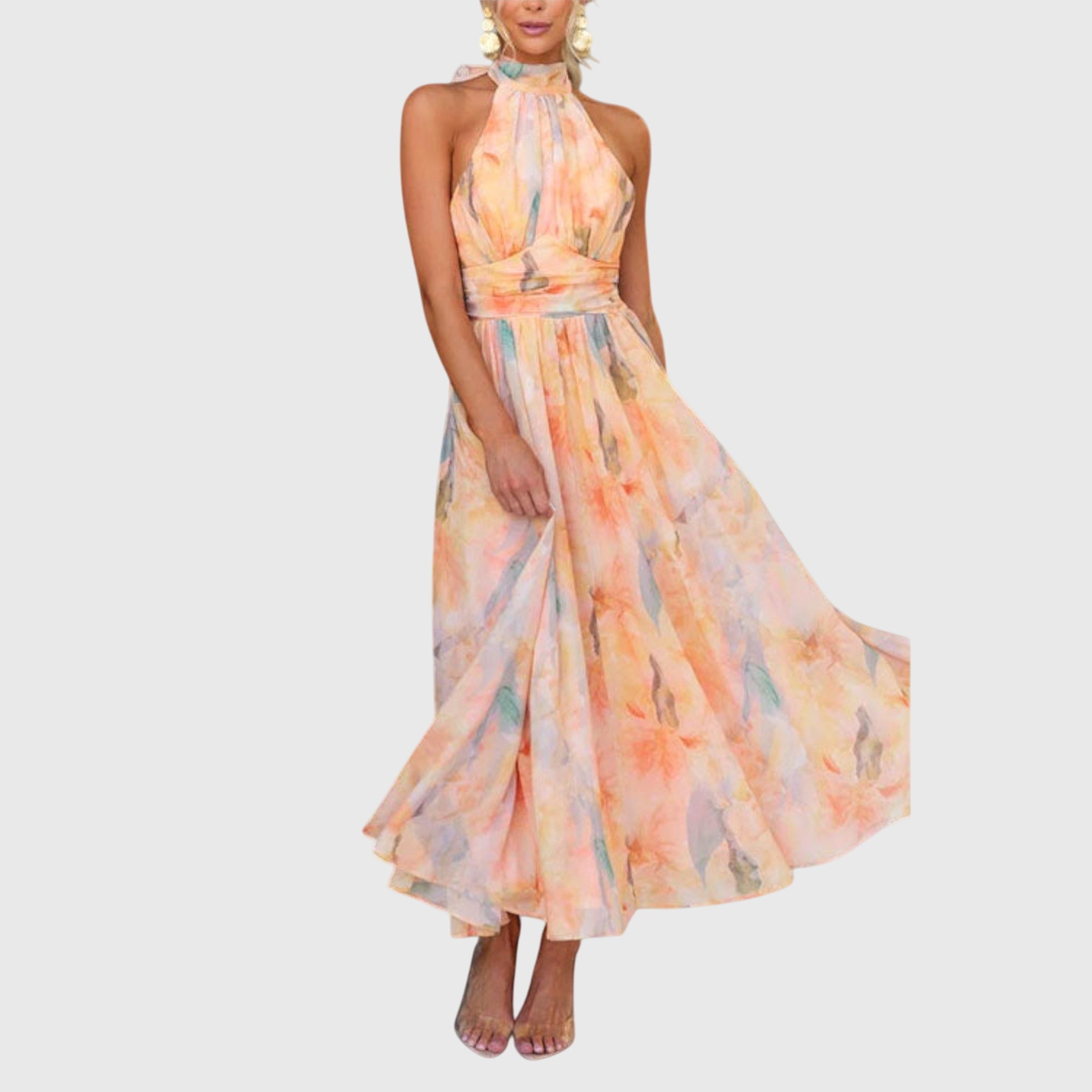 Nicole | Vestido Maxi con Espalda Abierta