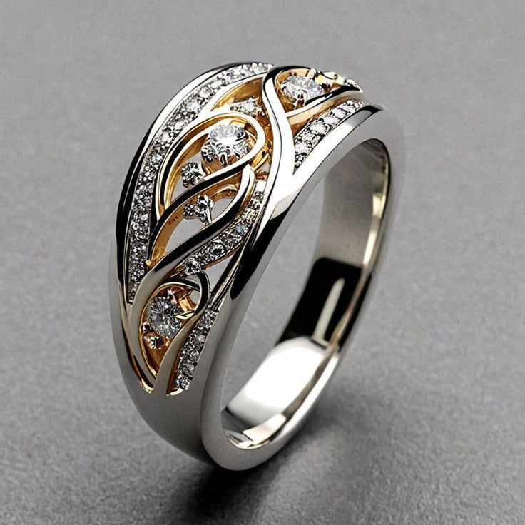 Anillo Clásico Cable Bicolor
